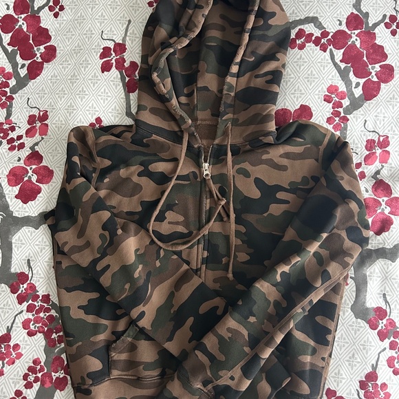 Nili Lotan Camo French Terry "Callie" Zip Hoodie - Picture 1 of 7